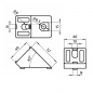 Preview: 45° Verbinder Profil 40 Nut 8   mit Befestigung für 40 x 40 N 8