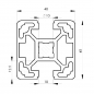 Preview: Aluprofil 40 x 40 Nut 10 2N/180° Alu silber B im Zuschnitt Preview: Aluprofil 40 x 40 Nut 10 2N/180° Alu silber B im Zuschnitt