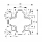 Preview: Aluprofil-80x80 Nut 10 Bosch Raster