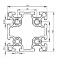 Preview: Profil 90 x 90 Leicht Nut 10 BP90x90N10L Alu silber im Zuschnitt 80 mm - 5900 mm Preview: Profil 90 x 90 Leicht Nut 10 BP90x90N10L Alu silber im Zuschnitt 80 mm - 5900 mm