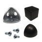 Preview: Eckverbinder 20 3D Alu Profil 20 Nut 5 mit Befestigung optional Abdeckkappe IP20N5