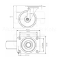 Preview: Lenkrolle Bockrolle Apparaterolle Durchmesser 75 mm mit Platte Serie LR11