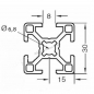 Preview: Profil 30 x 30 Nut 8,Bosch Raster