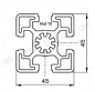 Preview: profil,aluminium,alu,Profil 45 x 45 Preview: profil,aluminium,alu,Profil 45 x 45