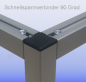 Preview: Aluprofil 20 x 20 Nut 6 2N 180° B - Raster Alu silber im Zuschnitt 80 mm - 5900 mm