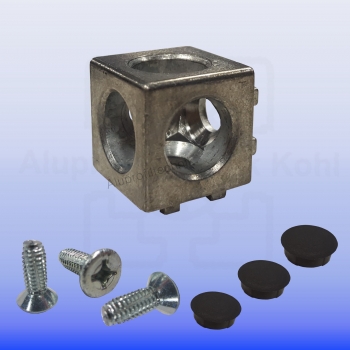 3D Würfelverbinder für Alu Profil 20 Nut 6 Bosch Raster mit Bef. und ADK BP20N6