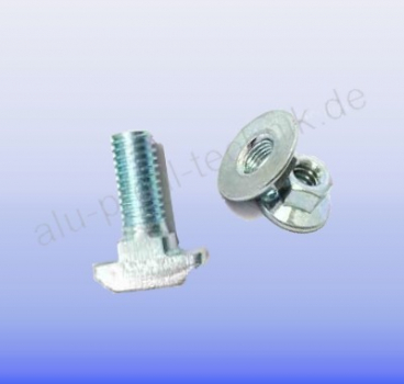 Hammerkopfschraube Nut 10 M 8 x 20 mit Bundmutter
