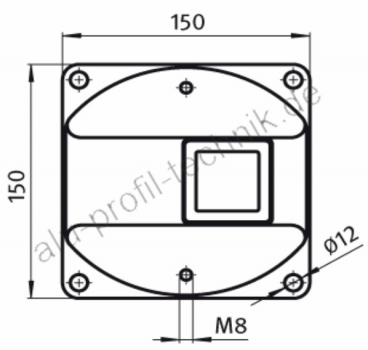 Pfostenkonsole zur Aufnahme von Profil 45x45 silber