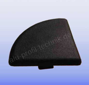 Profilabdeckkappe Kunststoff schwarz für Profil 45 LR Halbrund Bosch Raster