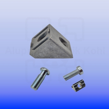 45° Verbinder Profil 40 Nut 8 Befestigung für 40 x 40 N 8