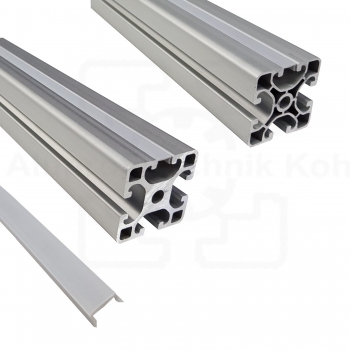 Preview: Abdeckprofil Kunststoff lichtgrau für Profil 40 Nut 8 - IP40N8 Preview: Abdeckprofil Kunststoff Lichtgrau kompatibel mit Profil 40x40N8  - Stab 2m