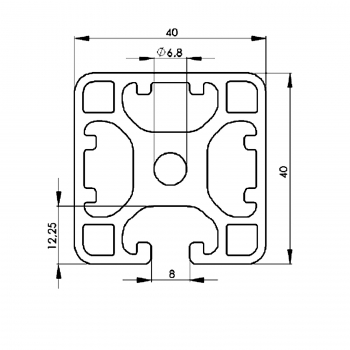 Alu Profil 40 x 40 Nut 8 1N