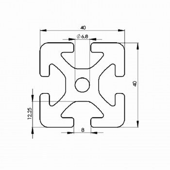 Alu Profil 40x40 Nut 8 schwer