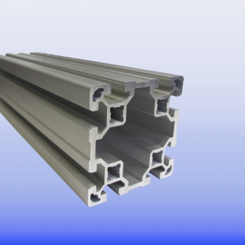 Aluprofil 80 x 80 Nut 10 Alu silber B - Raster  im Zuschnitt 80 mm - 5900 mm