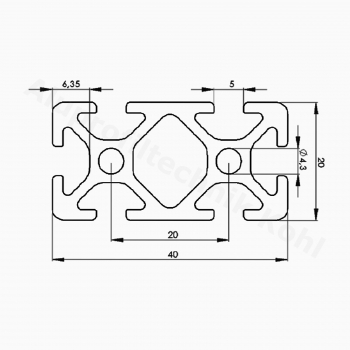 Aluprofil 20x40 Nut 5 Nutprofil