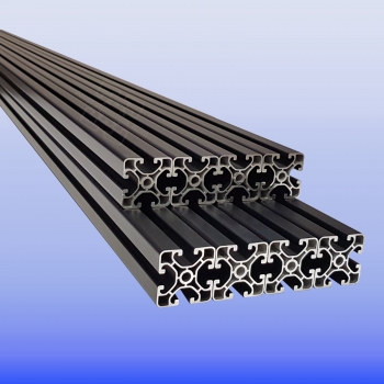 Aluprofil 40 x 40 Nut 8 superleicht schwarz eloxiert im Minipack 8 x 1950 mm lP40N8SL