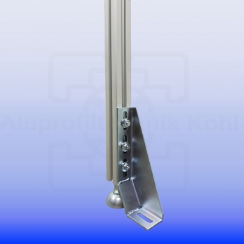 Preview: Fundamentwinkel 210 Bodenwinkel Nut 10 optional mit Befestigung BP40N10