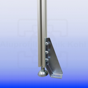 Preview: Fundamentwinkel 210 Bodenwinkel Nut 10 optional mit Befestigung BP40N10