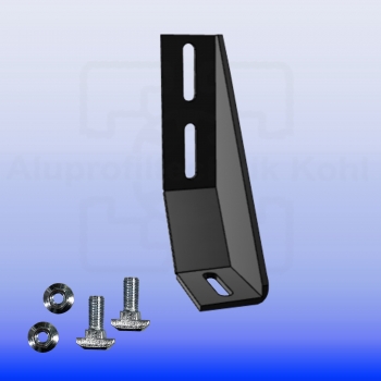 Fundamentwinkel 160 schwarz Fußkonsole Nut 10 optional mit Befestigung BP40N10