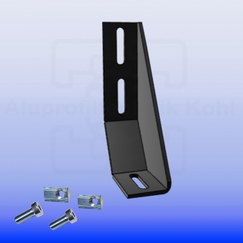 Fundamentwinkel 160 schwarz Fußkonsole Nut 8 optional mit Befestigung IP40N8