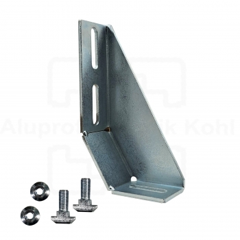 Preview: Fundamentwinkel 160 Bodenwinkel Fußkonsole Nut 10 optional mit Befestigung BP40N10