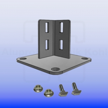 Fußkonsole ST 40 - 110 Stahl verzinkt Aufnahme Aluprofil 40x40 Nut 10 BP45N10