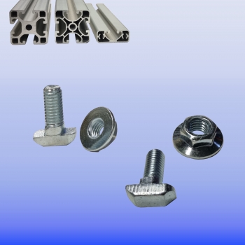 Hammerkopfschraube mit Bundmutter Nut8  M8 x 20 Stahlverzinkt IP40N8