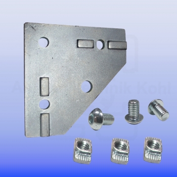 Knotenblech Profil 40 Nut 10 Bosch Raster mit Befestigung BP40N10