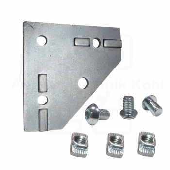 Knotenblech Profil 40 Nut 10 Bosch Raster mit Befestigung BP40N10