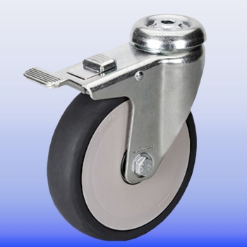 Preview: Lenkrolle Durchmesser 125 mm mit Rückenloch optional mit und  ohne Bremse