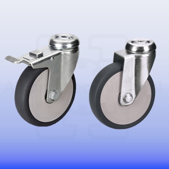 Lenkrolle 125 mm-Steinco-Apparaterolle-Laufrolle-Lenkrolle--Krankenhaus-Praxisausstattungen-Medizinische-Geräte-Industrie-