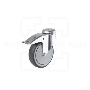 Lenkrolle Apparaterolle Durchmesser 75 mm mit Rückenloch 11 mm Serie LR11