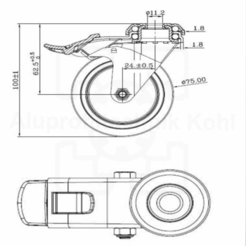Preview: Lenkrolle-75-RL-Steinco