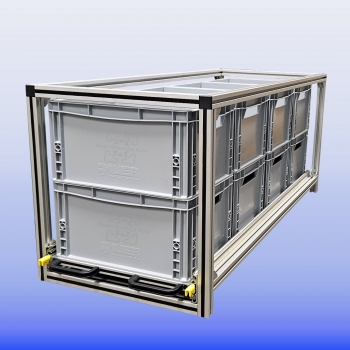 Euro Modul 510 x 125 für Eurobox  4 x 400 x 300 H 53 cm Heckauszug