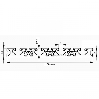 Aluprofil Nutplatte 16 x 160  Nut 8
