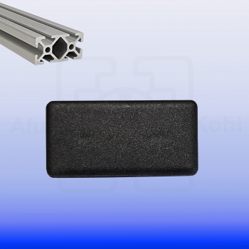 Profilabdeckkappe 20 x 40 schwarz für Aluprofil Profil 20 x 40 Nut 5