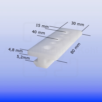 Profilgleiter Profil 40 Nut 8 mittig /flach Gleitschlitten Nutgleiter lP40N8