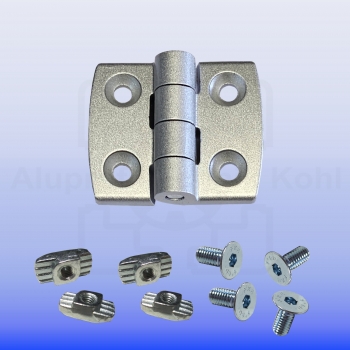 Scharnier silber Aludruckguss Profil 30 Nut 8 BP30N8