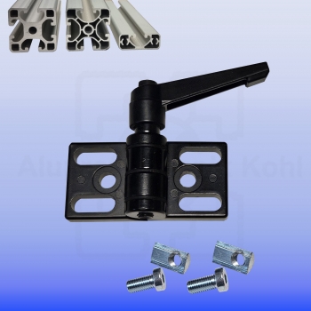 Scharnier Zinkdruckguss 40 mit Klemmhebel Profil 40 Nut 8 mit Befestigung IP40N8