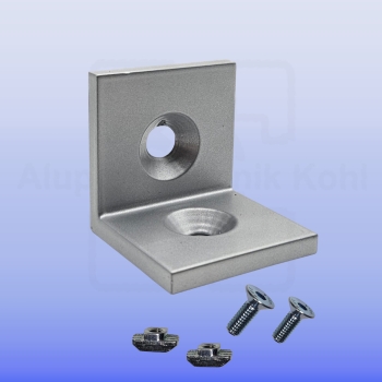 Winkel 40 x 40 Stahl alufarbig Nut 10 Eckige Form