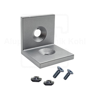 Preview: Winkel 40 x 40 Stahl schwarz Nut 10 Eckige Form