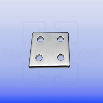 Preview: Verbindungsplatte-40 x 40-silber-Aluprofil 20 Nut 6 B