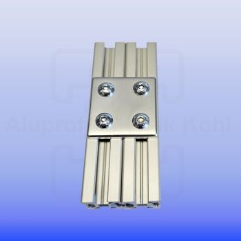 Preview: Verbindungsplatte-40 x 40-silber-Aluprofil 20 Nut 6 B