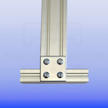 Preview: Verbindungsplatte 40 x 40 silber optional Befestigung für Aluprofil 20 Nut 6 BP20N6