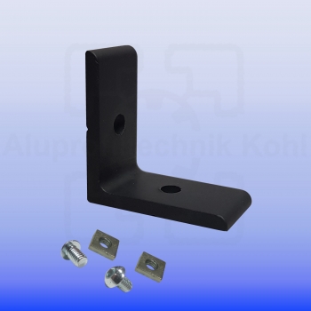 Winkel Alu schwarz 20 x 40 Nut 6 wahlweise mit Befestigung Bosch Raster