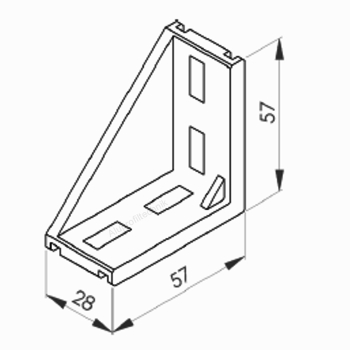 Winkel 30 x 60 Profil Nut 8 mit Befestigung VA Rostfrei optional WADK BP30N8