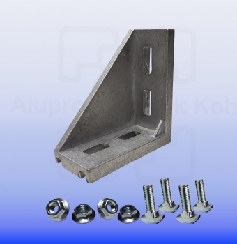 Winkel 40 x 80 Nut 10 Aluprofil 40 Nut 10 mit Befestigung BP40N10