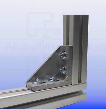 Winkel 40 x 80 Nut 10 Aluprofil 40 Nut 10 mit Befestigung BP40N10