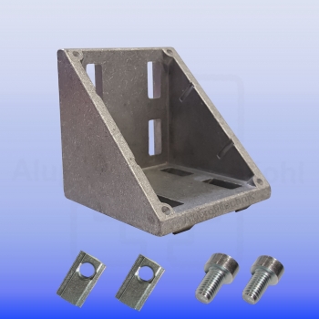 Winkel 80 x 80 Nut 8 mit Befestigung für Aluprofil IP80N8