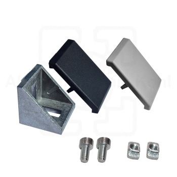 Winkel 30 x 30 Profil Nut 8 mit Befestigung VA Rostfrei optional WADK BP30N8